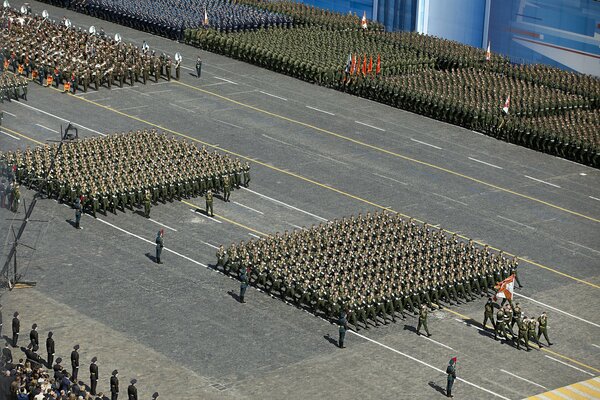 March at the Victory Day parade on Red Square