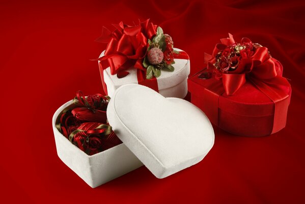 Gift box with flowers inside