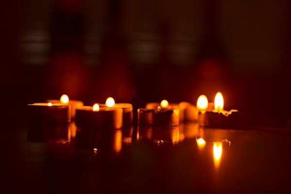 Festive evening candles