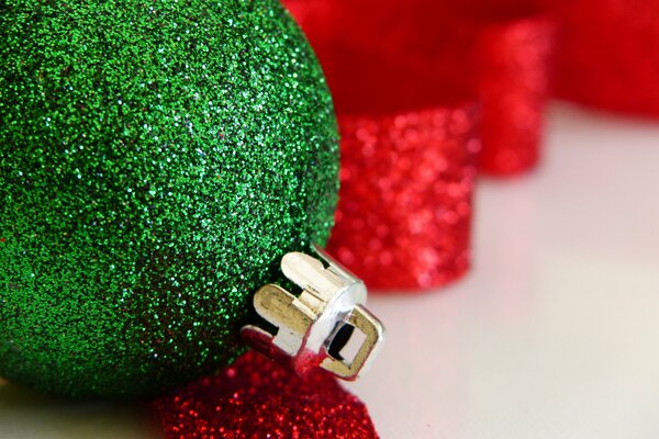 A shiny Christmas tree toy for Christmas or New Year