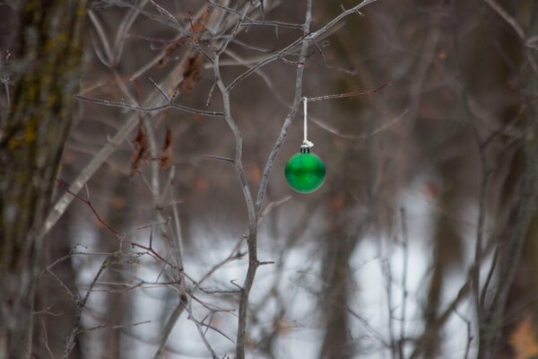 Festliches Spielzeug hängt am Baum