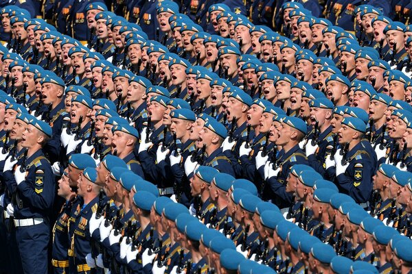 Victory Day in Moscow. Airborne troops on Red Square