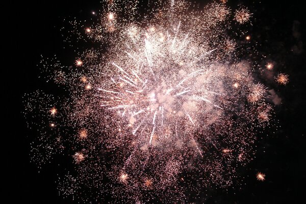 Festive fireworks in the night sky