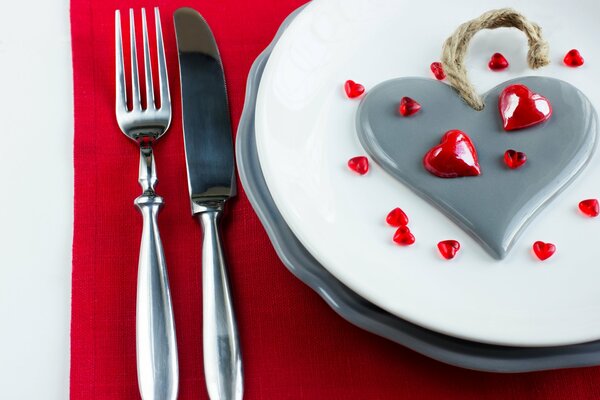 Romantisches Abendessen zum Valentinstag