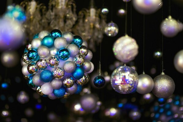 Christmas toys on a black background