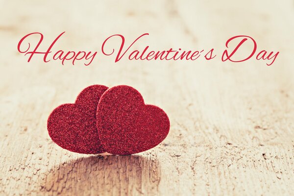 Herzlichen Glückwunsch zum Valentinstag mit zwei Herzen