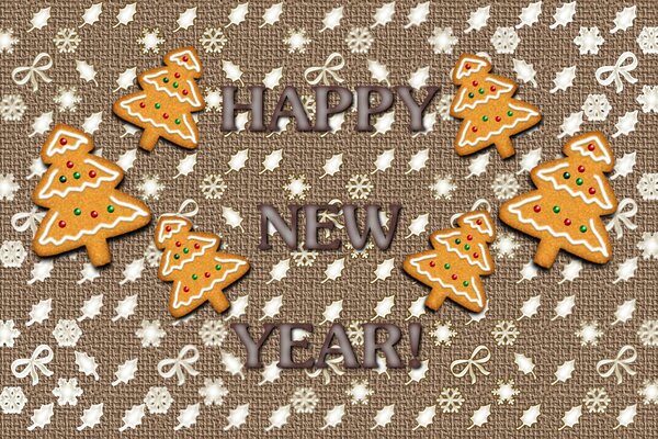 Image de Noël avec des biscuits en forme d arbres de Noël