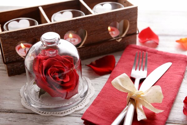 Dîner romantique le jour de la Saint-Valentin