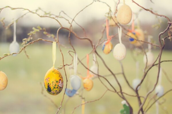 Eggs for the holiday of bright Easter