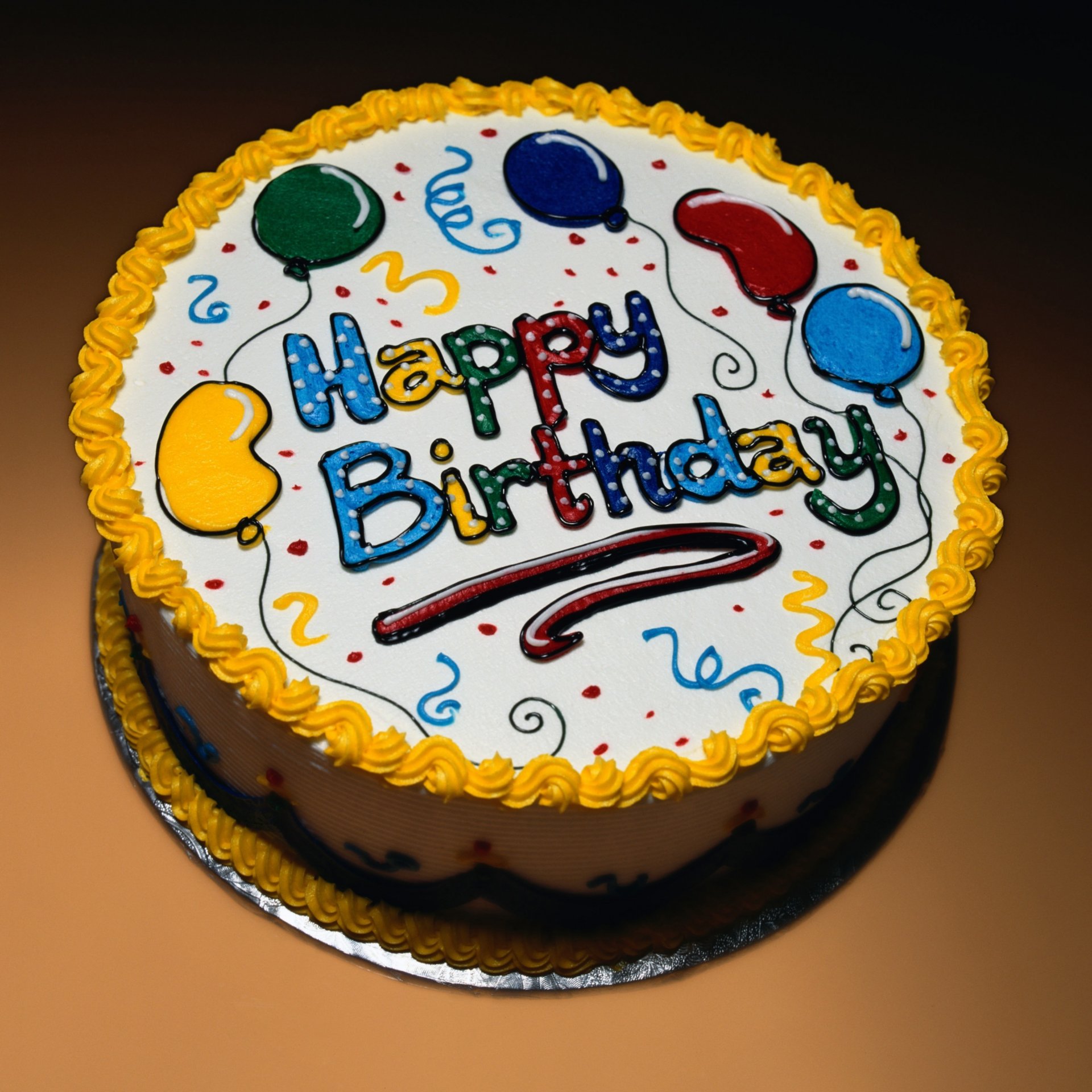 feliz cumpleaños pastel globos