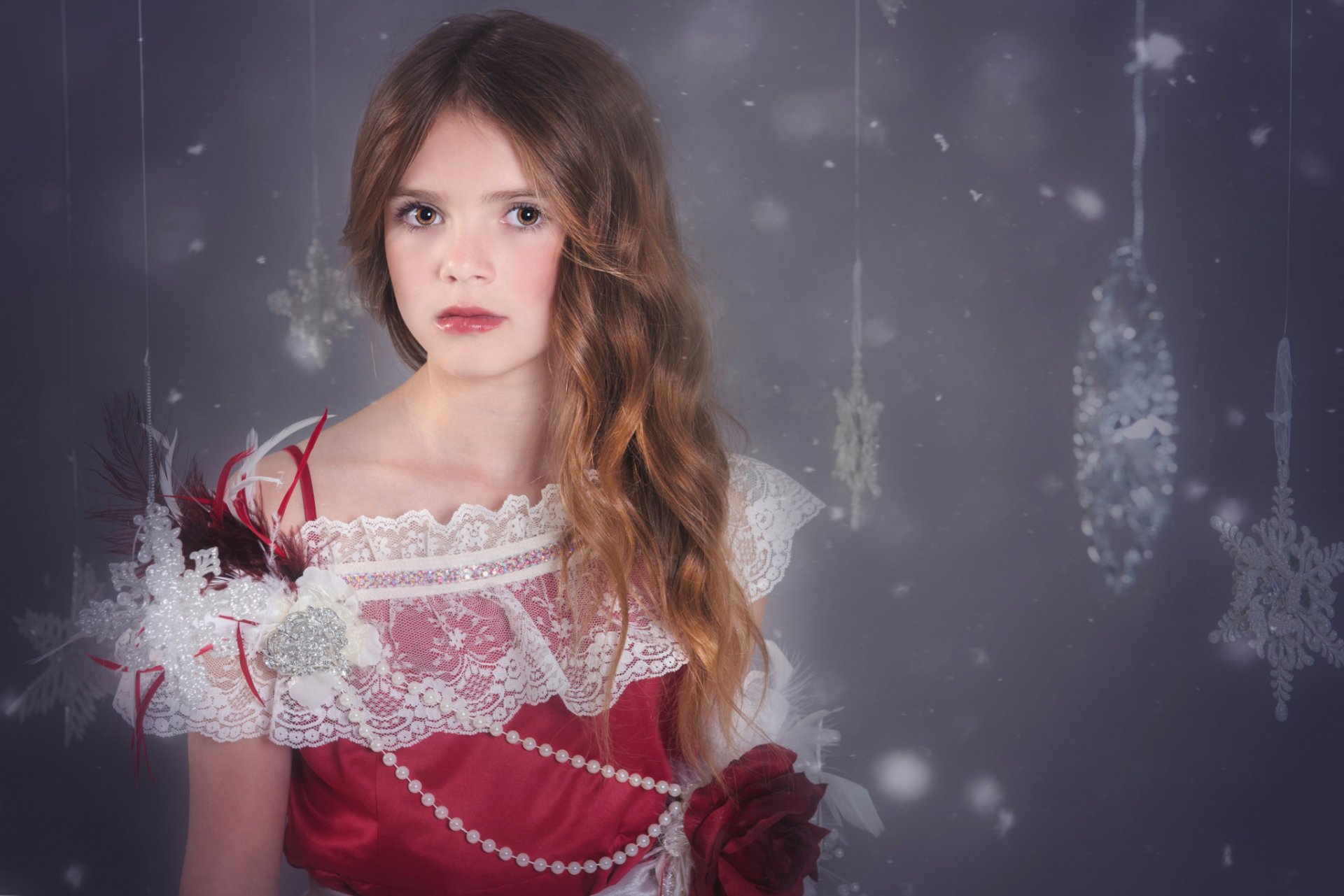cristallo di crepuscolo ragazza fiocchi di neve vestito