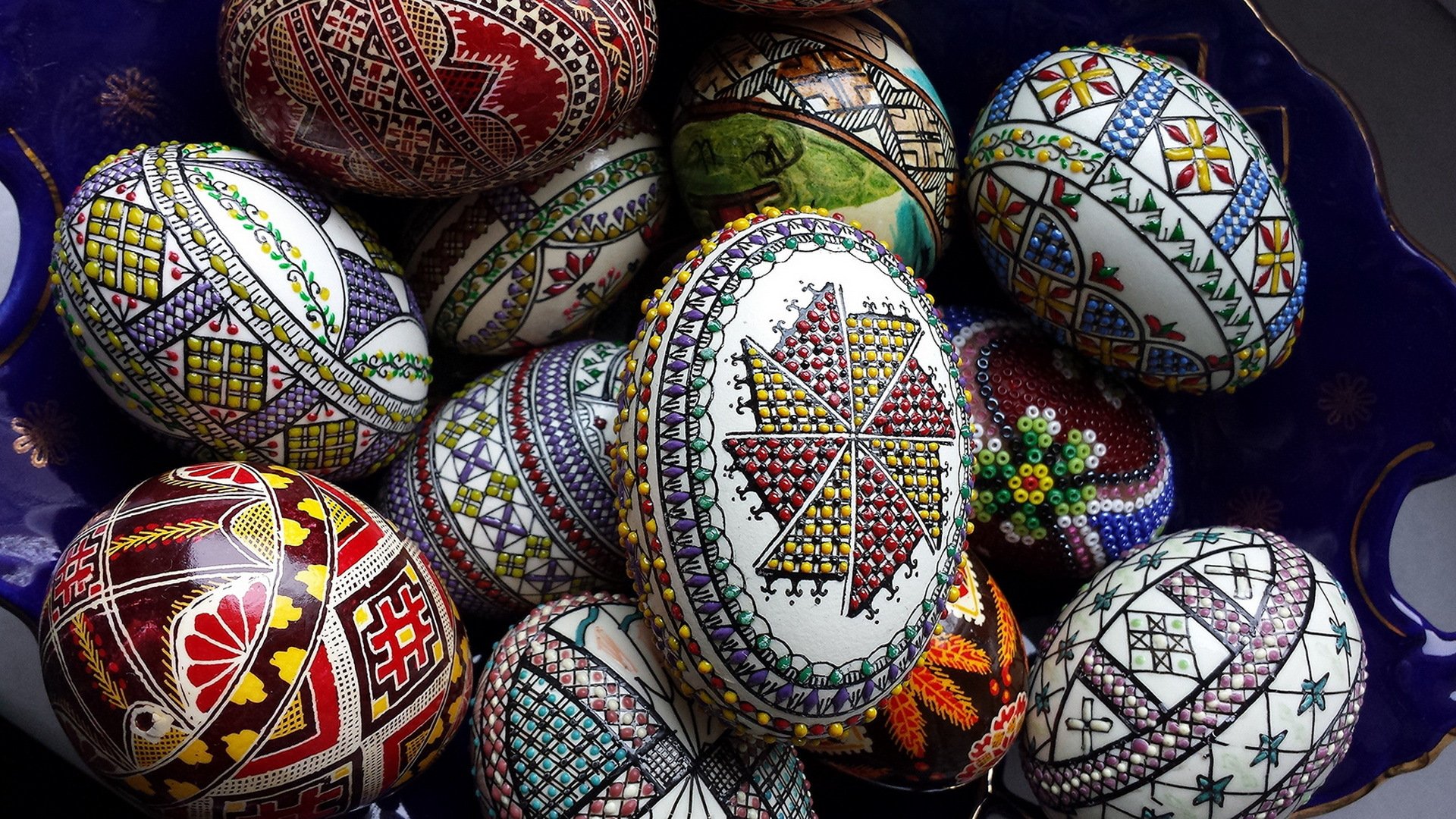 holiday eggs close up