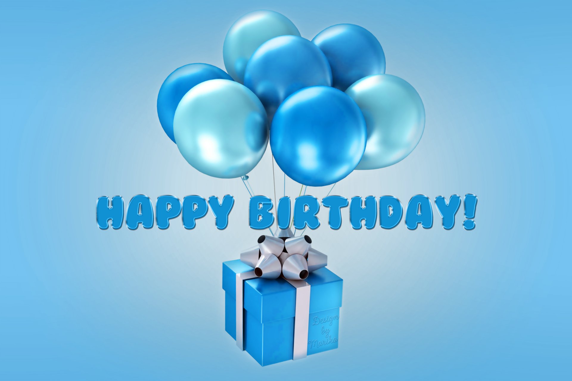 feliz cumpleaños azul globos diseño de marica globos cumpleaños