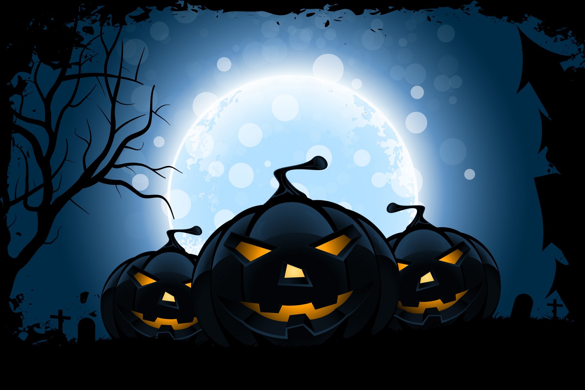 vacanze halloween zucche divertenti albero luna sorriso storie dell orrore vacanze dell orrore