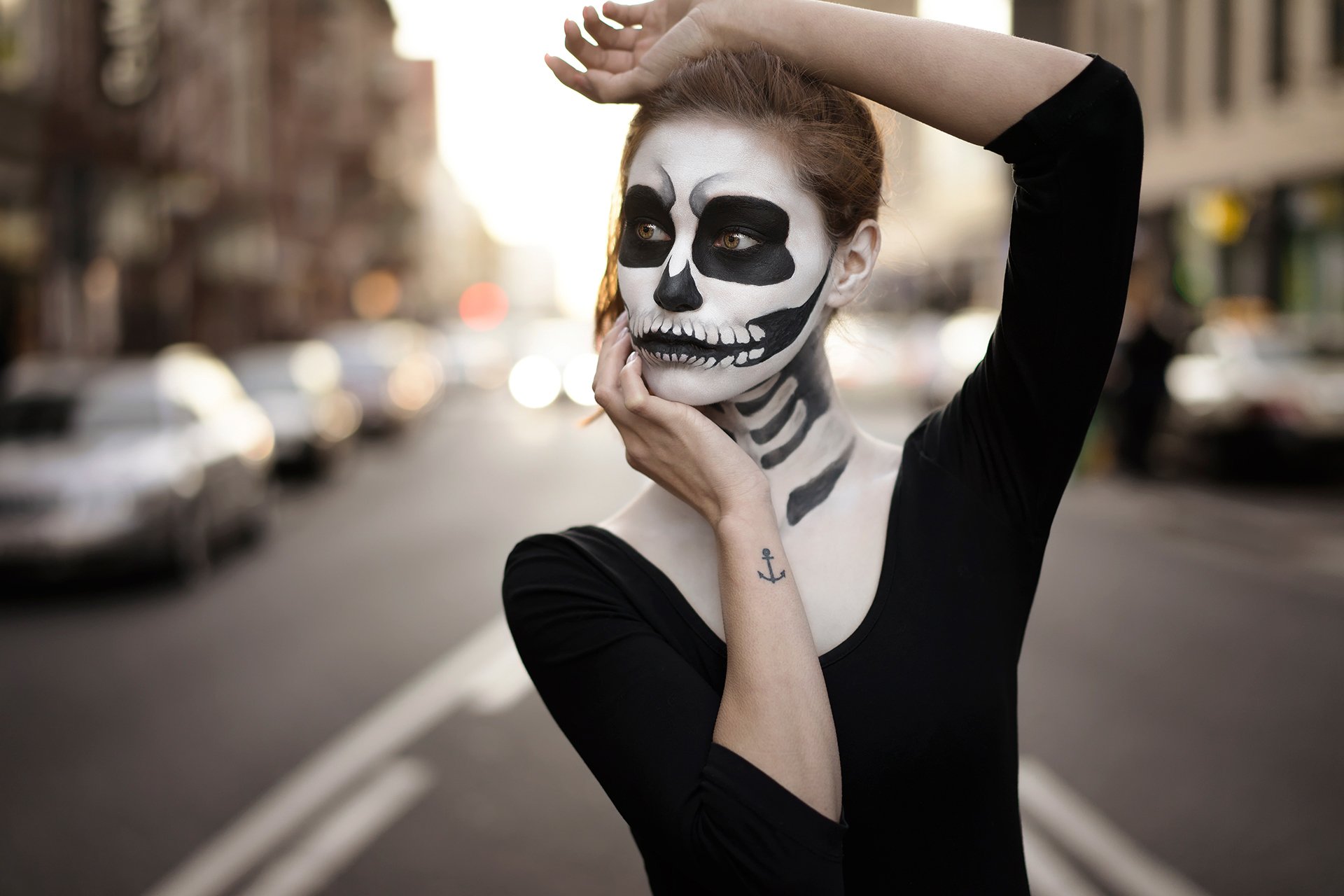 halloween tattoos portrait makeup