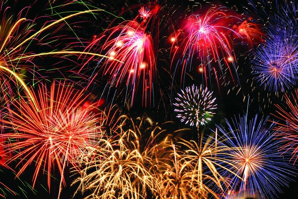 Night sky with fireworks