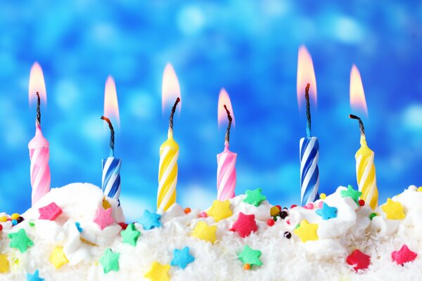 Six candles on the cake