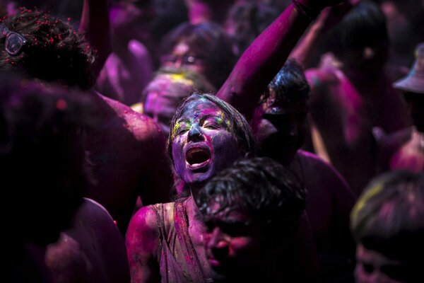 Holi Festiwal szczęśliwe twarze