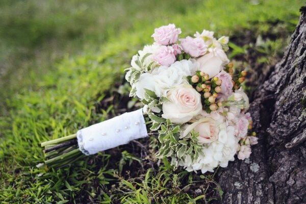 Bouquet de mariage de roses délicates