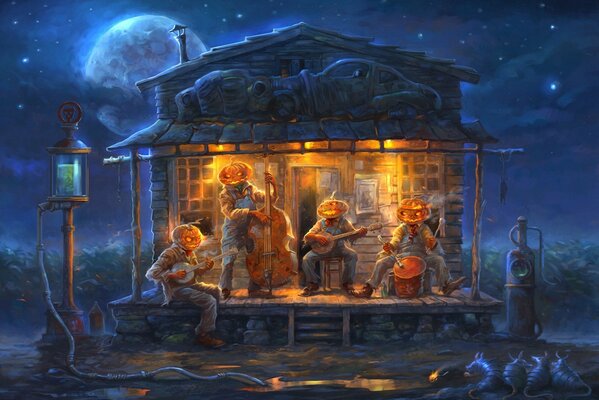 Orchestre de nuit à art Halloween