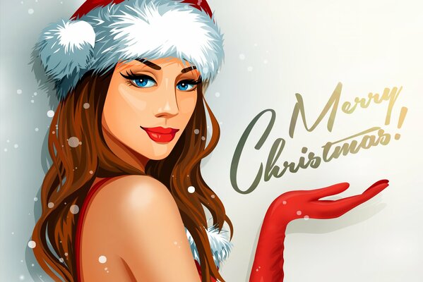Girl in a New Year s costume vector