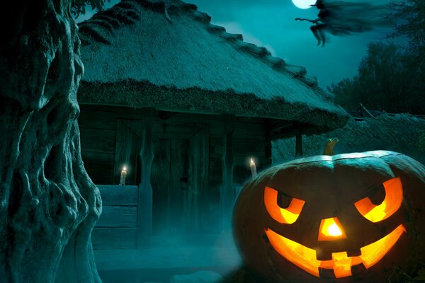 Pumpkin on Halloween night