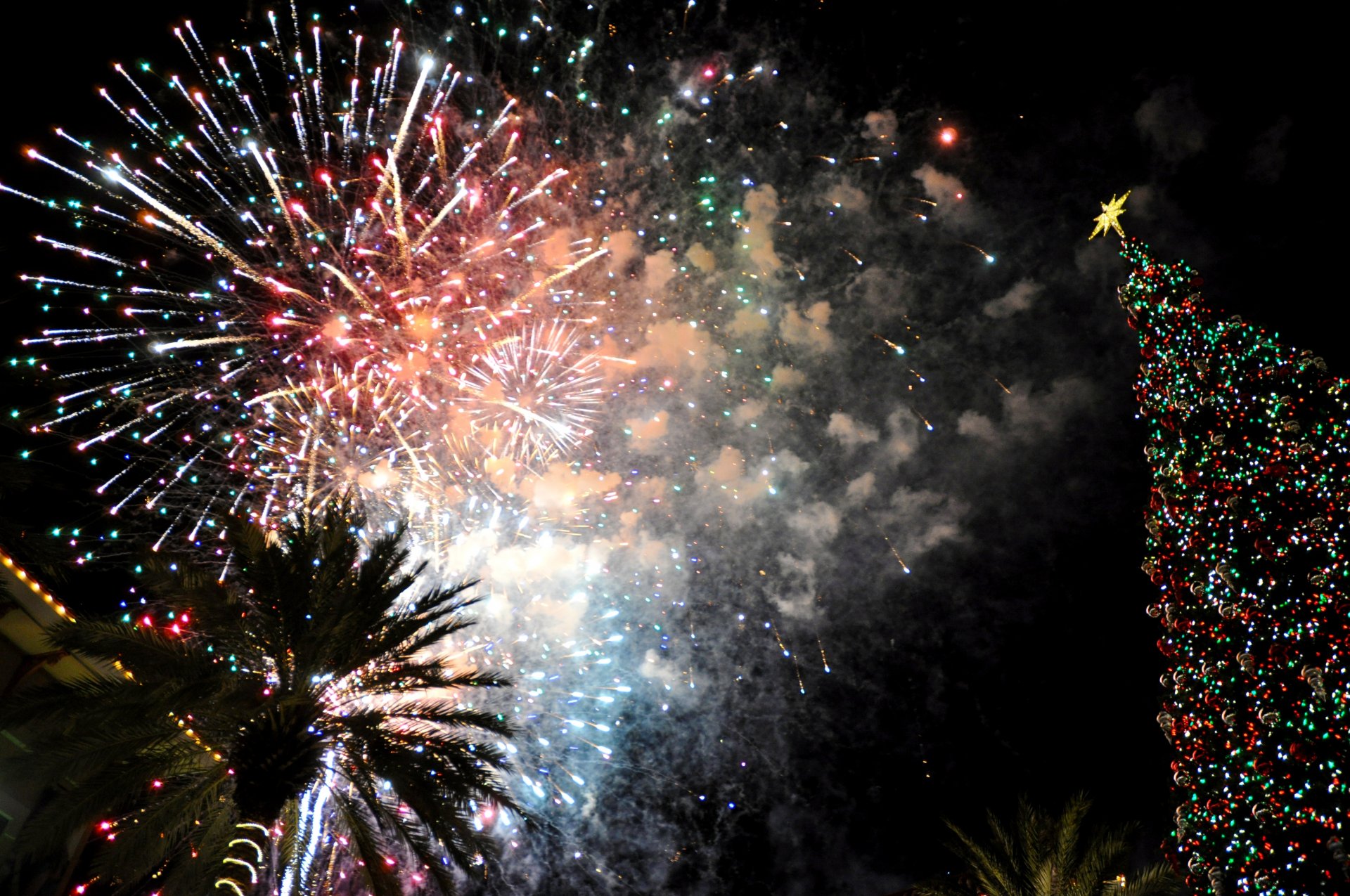 fuochi d artificio luci vacanze natale destin florida stati uniti