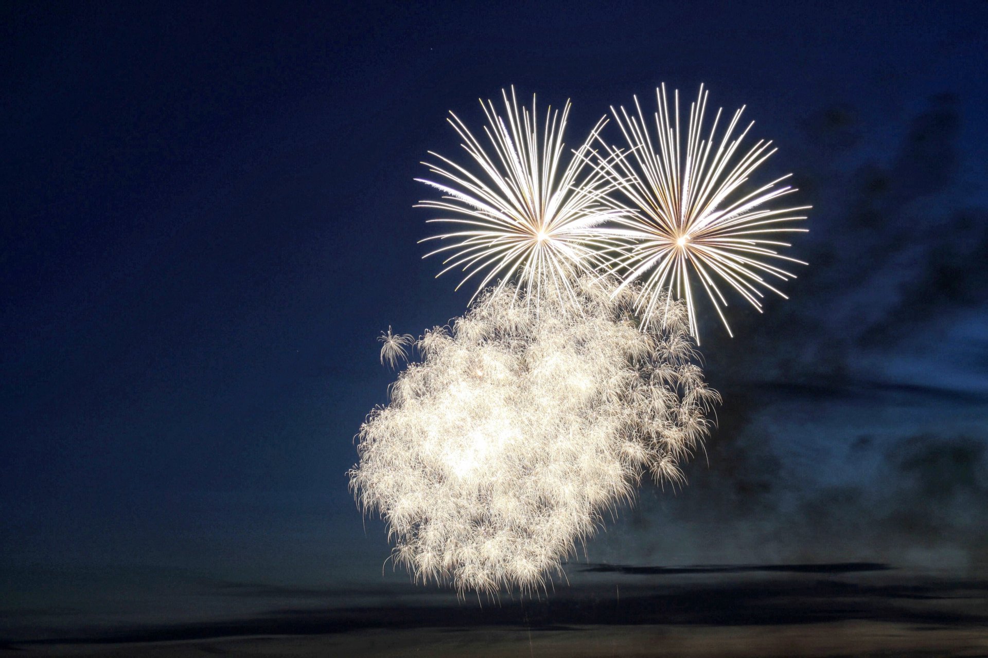 noche fuegos artificiales blancos vacaciones