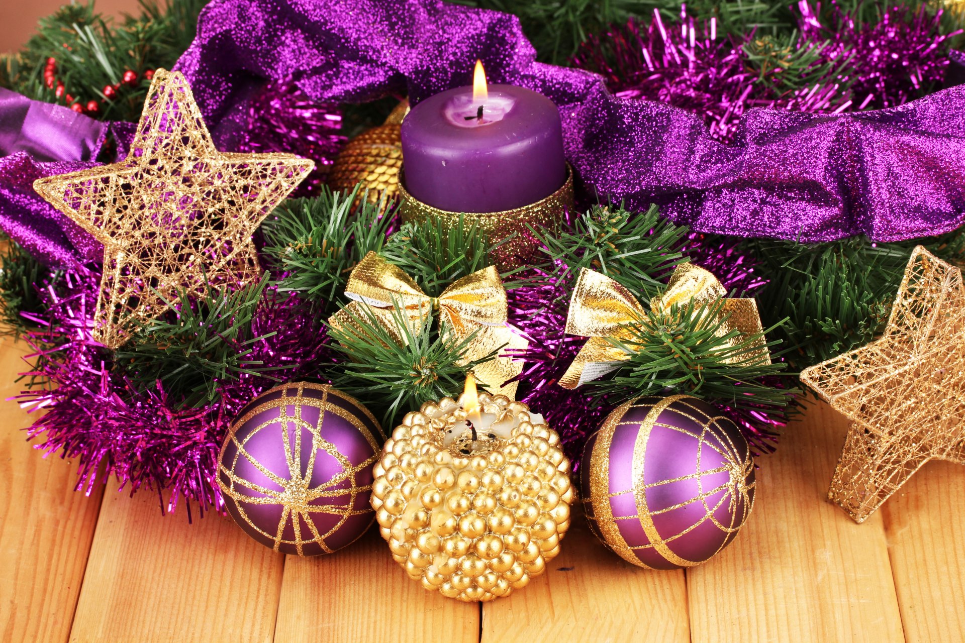 merry christmas new year purple balloons decorations stars ribbon candles merry christmas new year ribbon