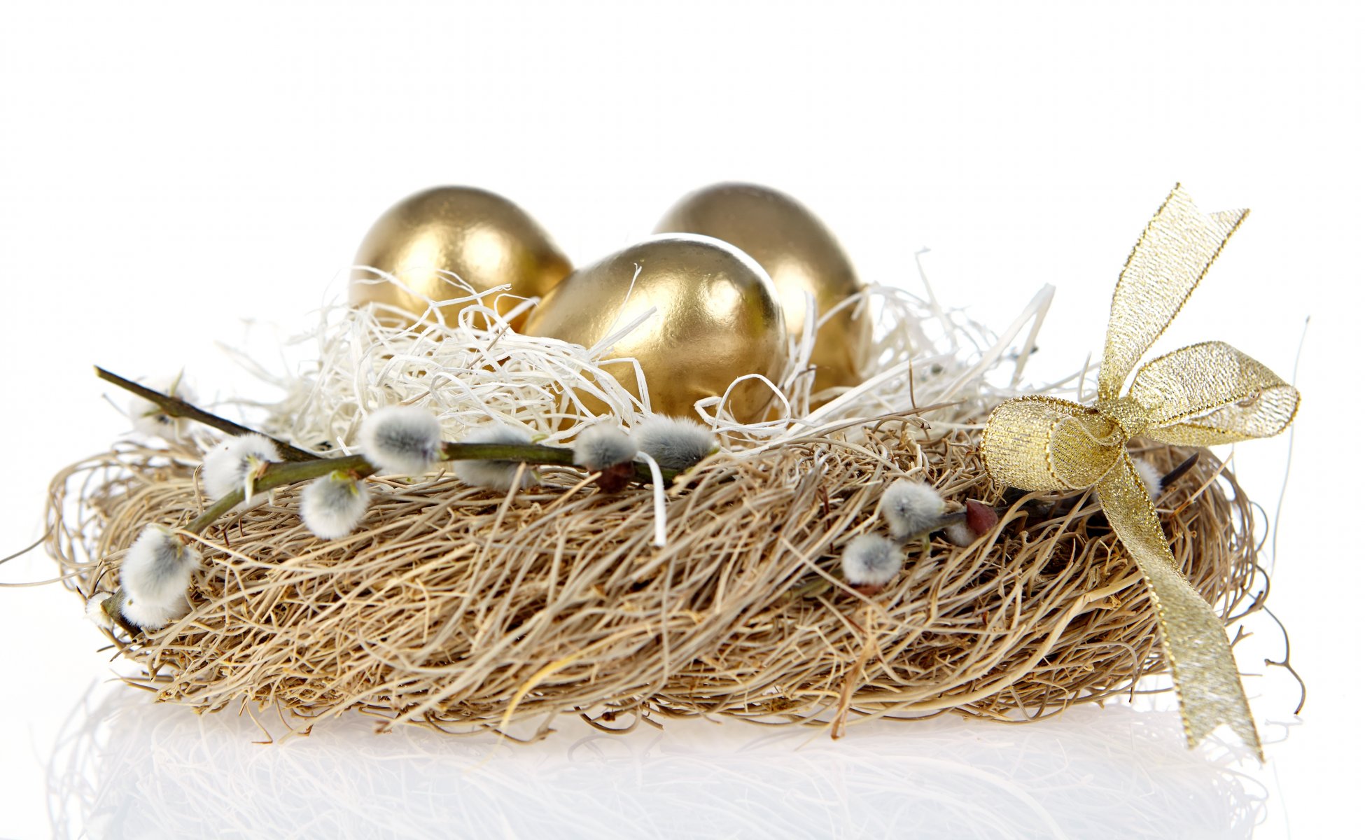 feiertag ostern nest goldene hoden bogen