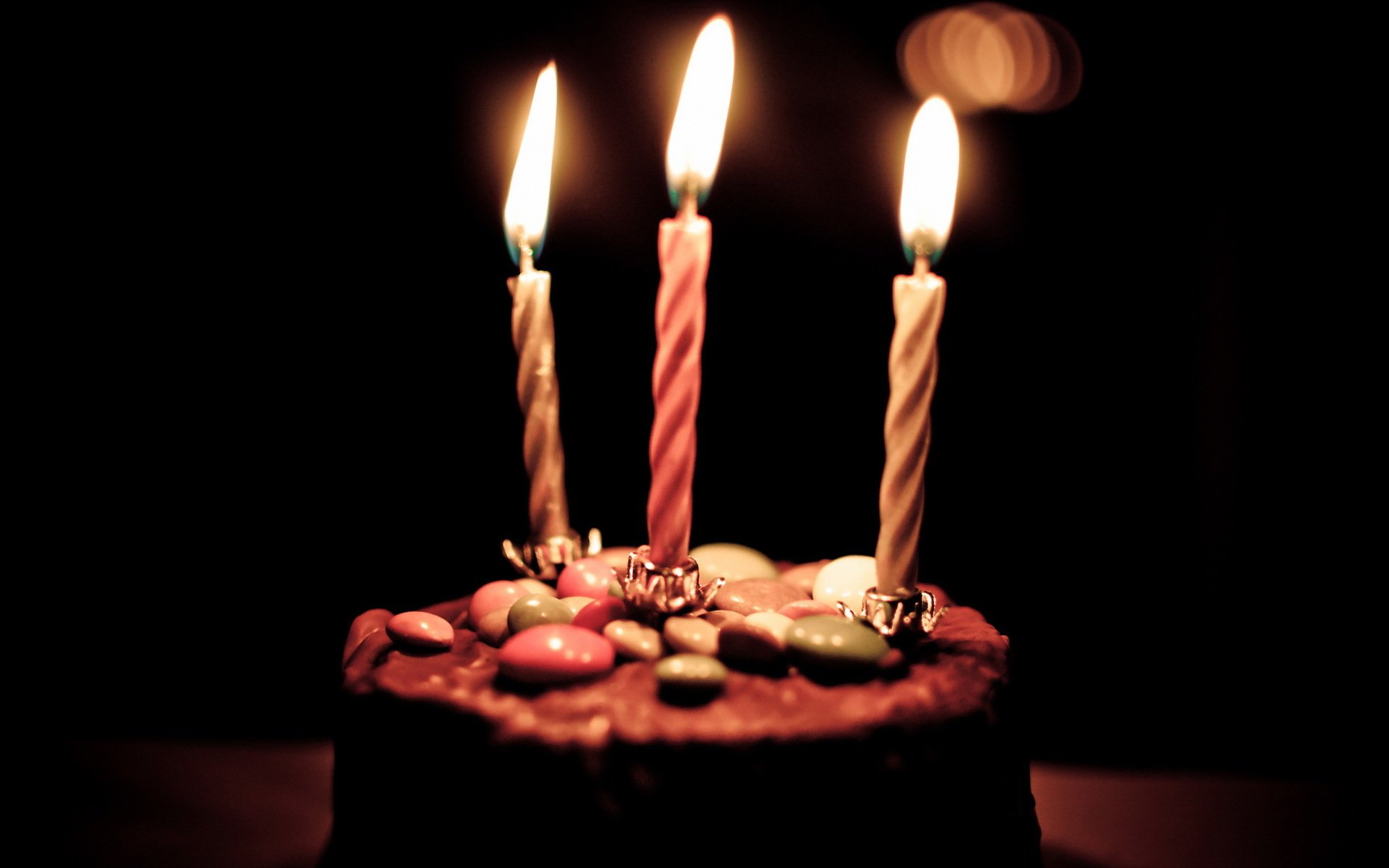 birthday bokeh cake candle