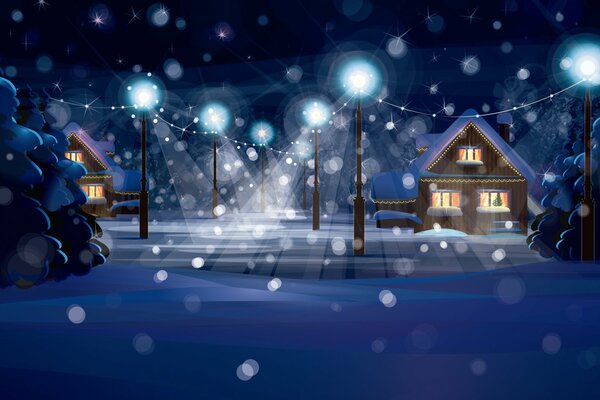 Christmas New Year art landscapes