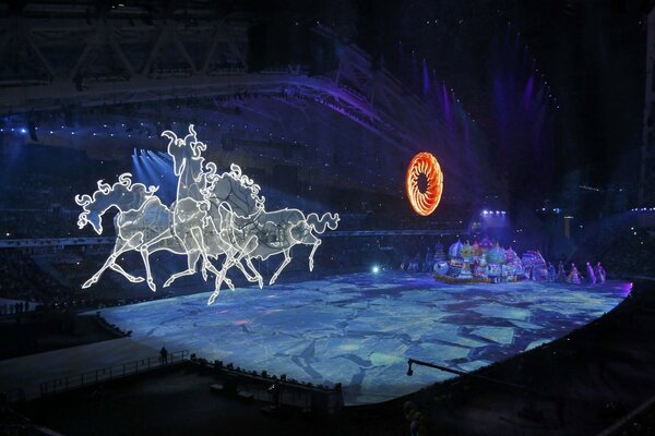 Foto de la ceremonia de apertura de los juegos Olímpicos de invierno