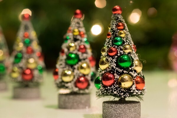 Miniature artificial Christmas trees