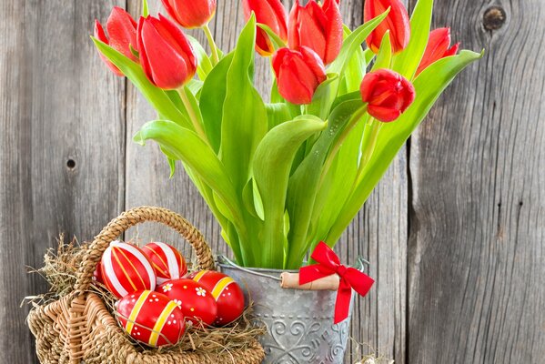 Red tulips for Easter