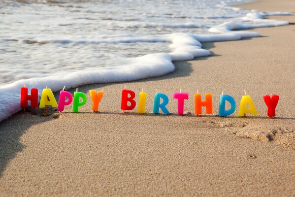 Herzlichen Glückwunsch zum Geburtstag im Sand