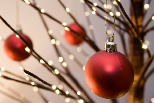 Boules rouges de Noël