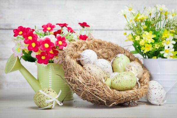 Easter eggs speckled