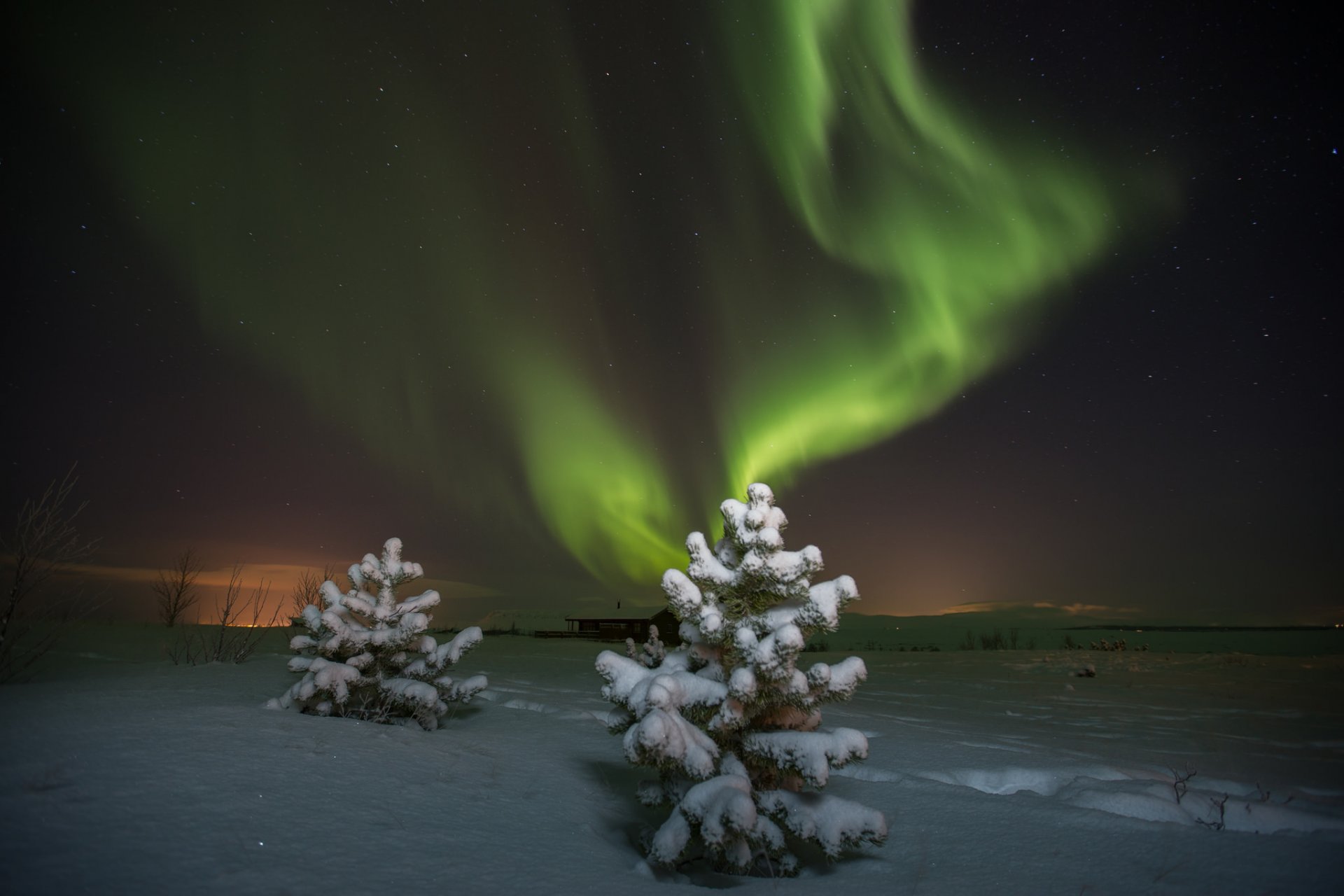 aurore aurores boréales nuit hiver étoiles