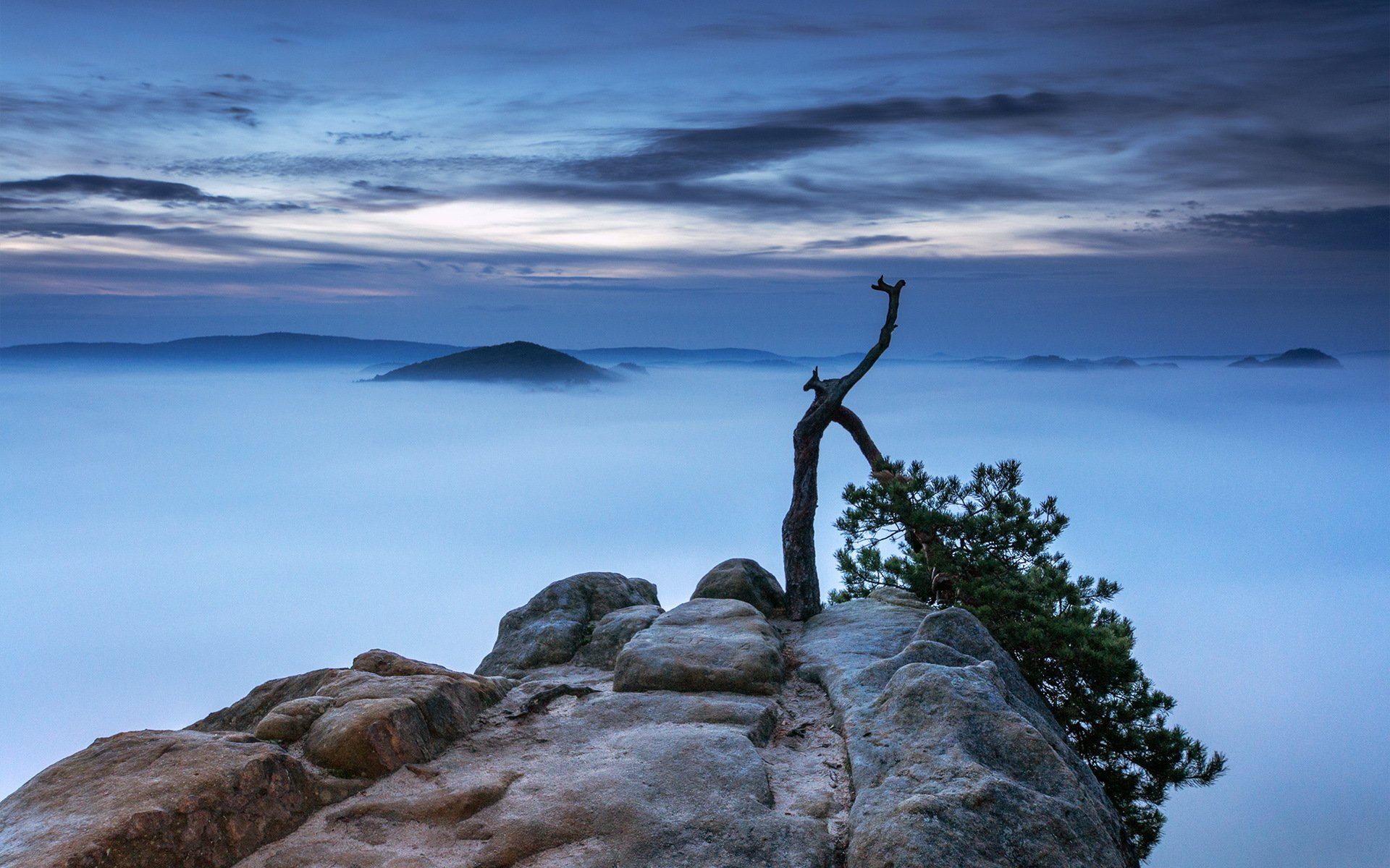 mountain sunset nature landscape