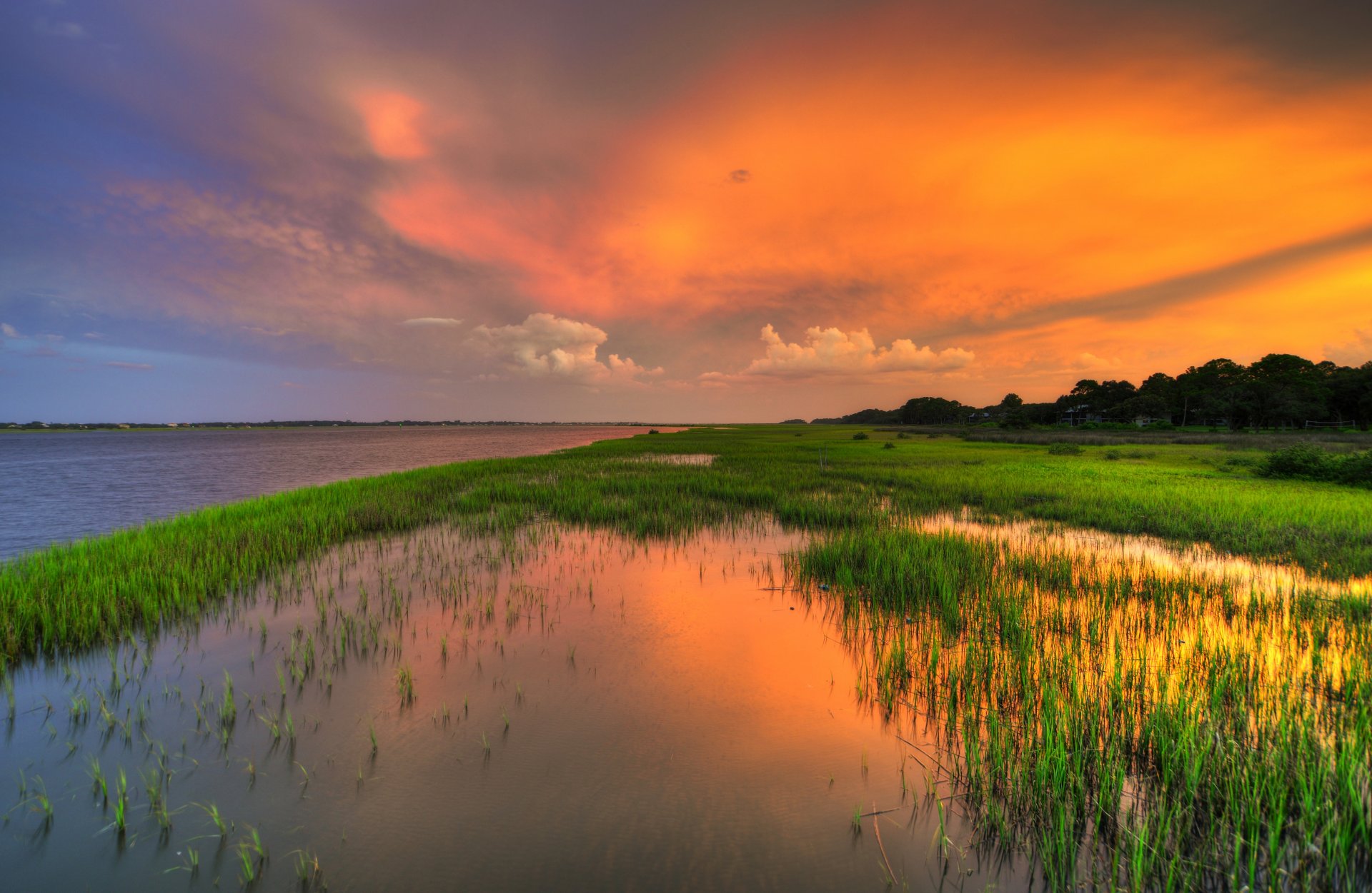 lake sunset gra