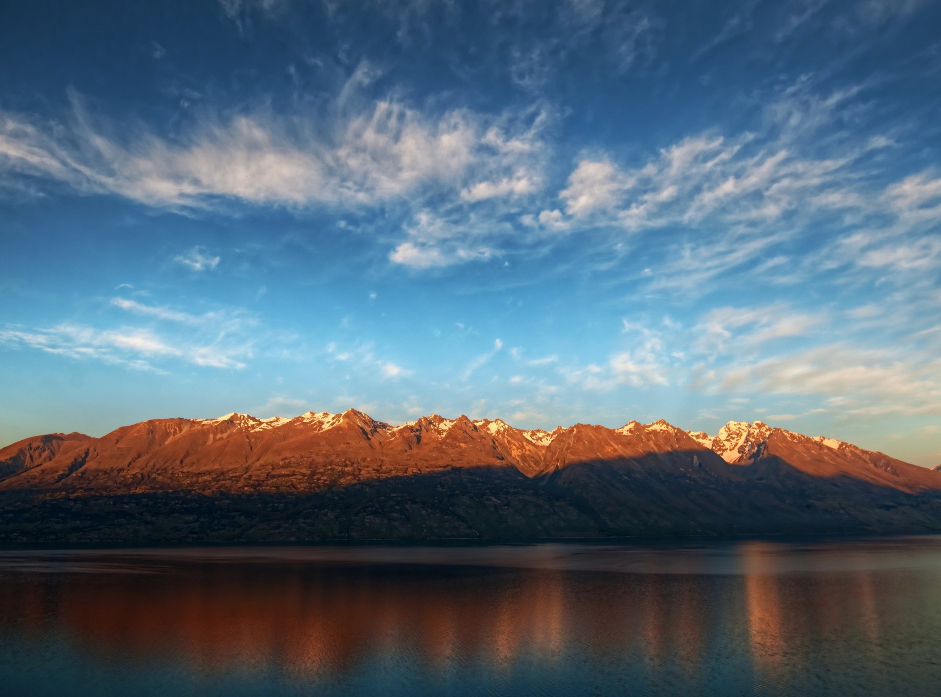 berge meer wasser himmel wolken sonnenuntergang