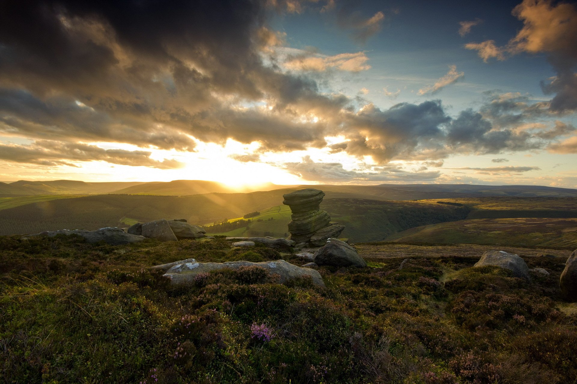 unset stones landscape