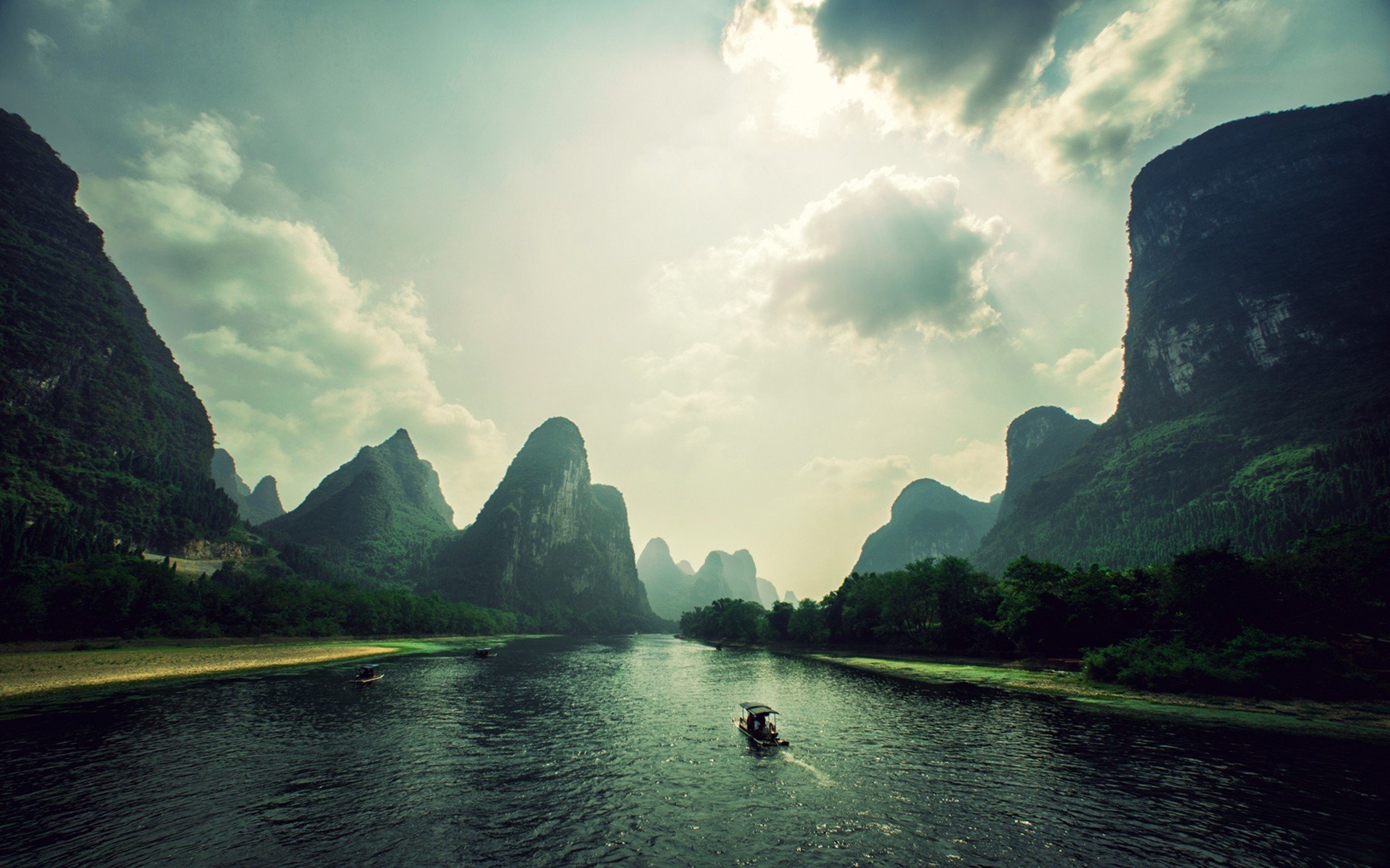 berge felsen fluss vietnam