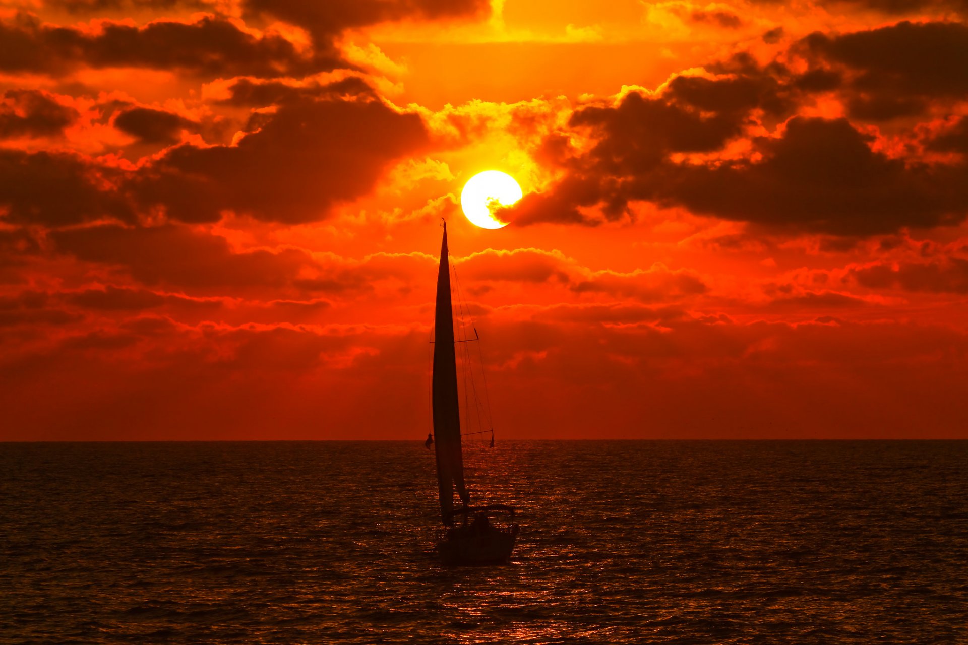 ky clouds clouds sun sunset sea boat yacht sail