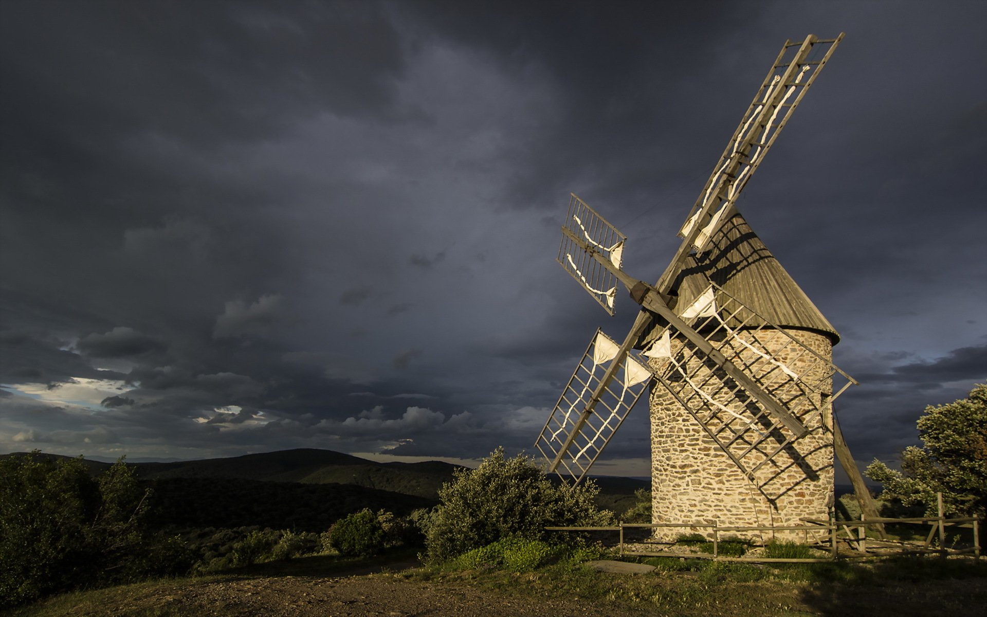 mühle nacht landschaft