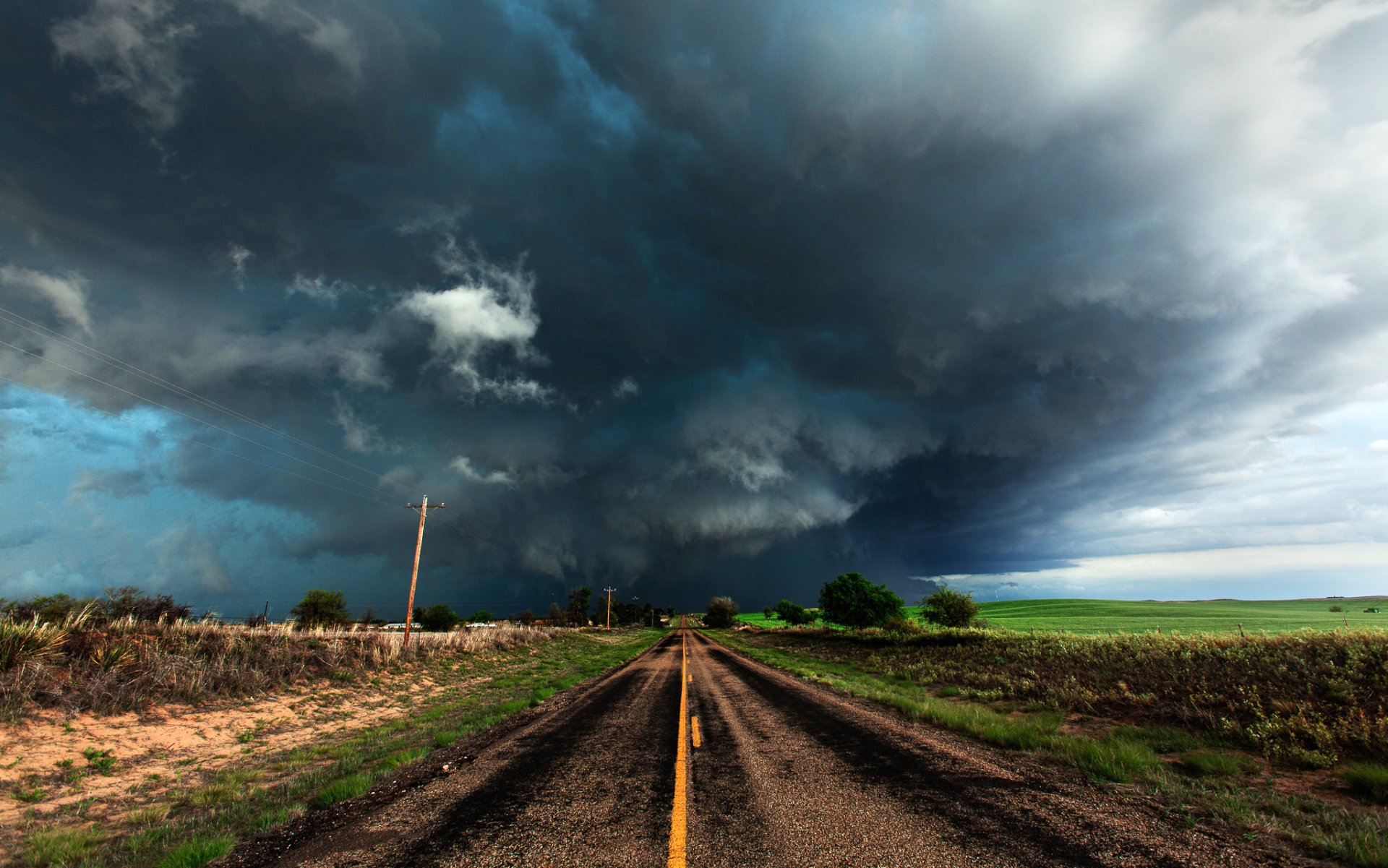 stati uniti texas campo strada tempesta temporale cielo nuvole natura paesaggio