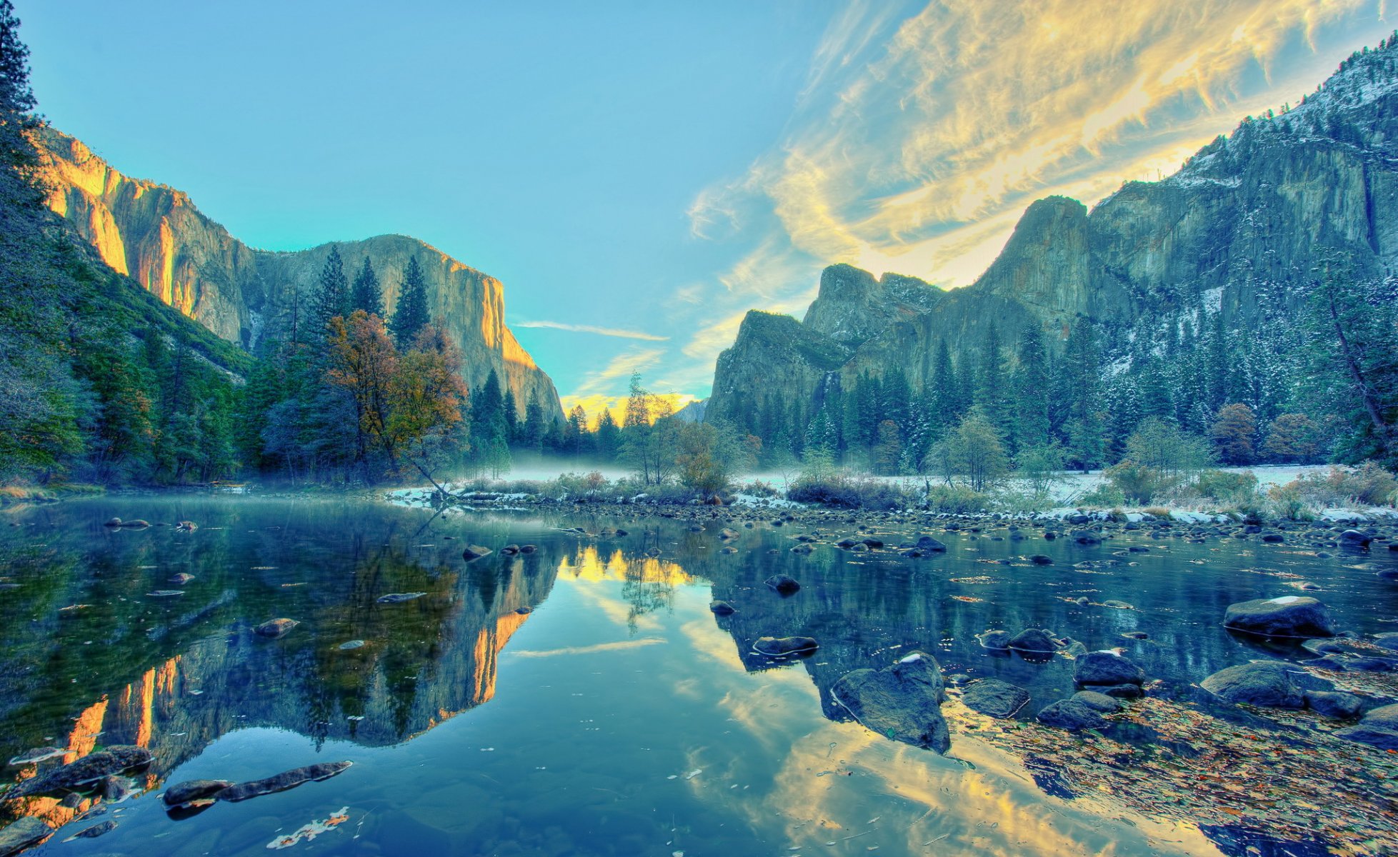 lago montañas paisaje