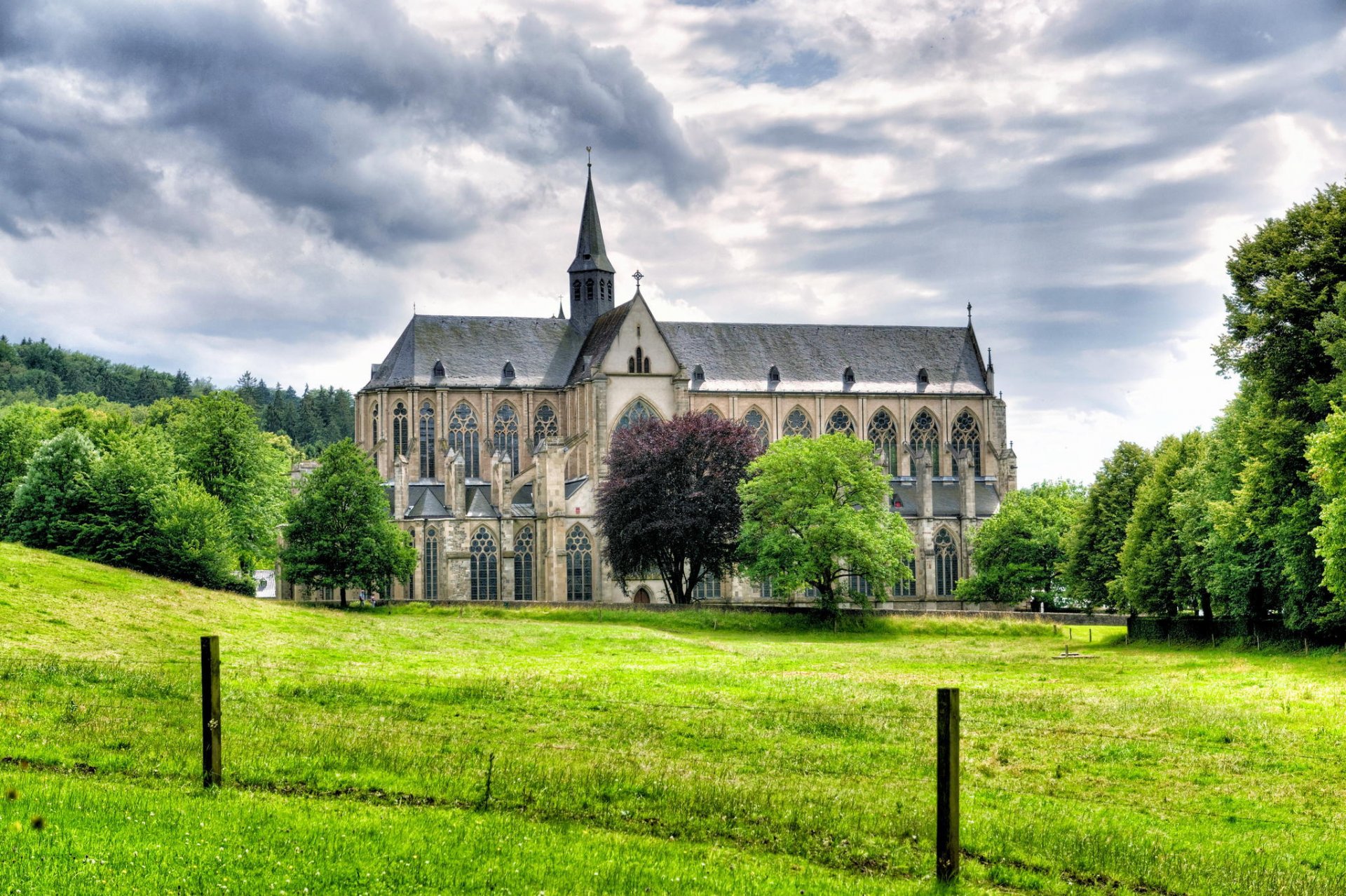 altenberg allemagne cathédrale arbres herbe paysage