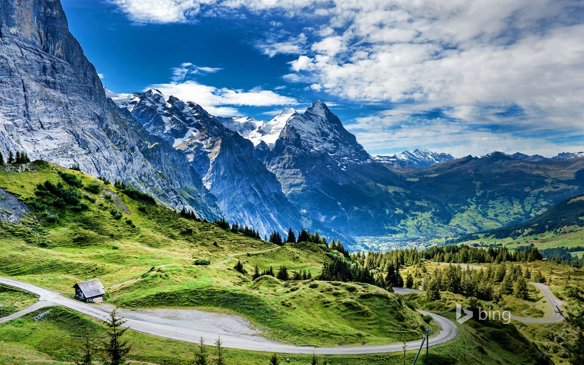 перевал grosse scheidegg швейцария эйгер айгер горы дом дорога